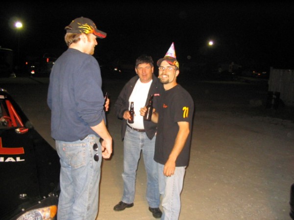 After the feature - Brent Travis in his party hat