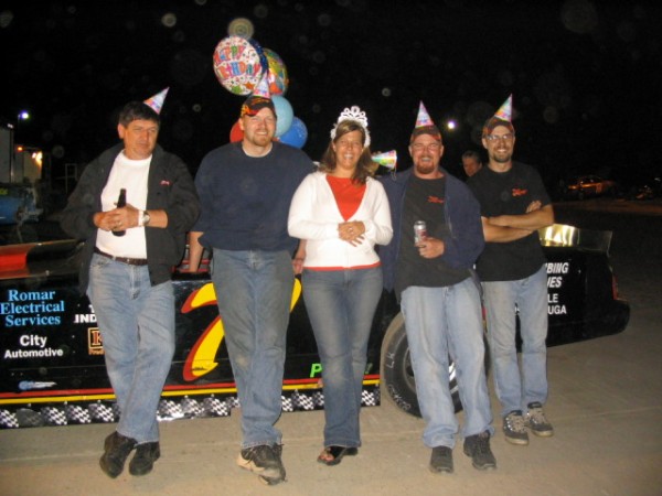 The 71 crew in there party hats!